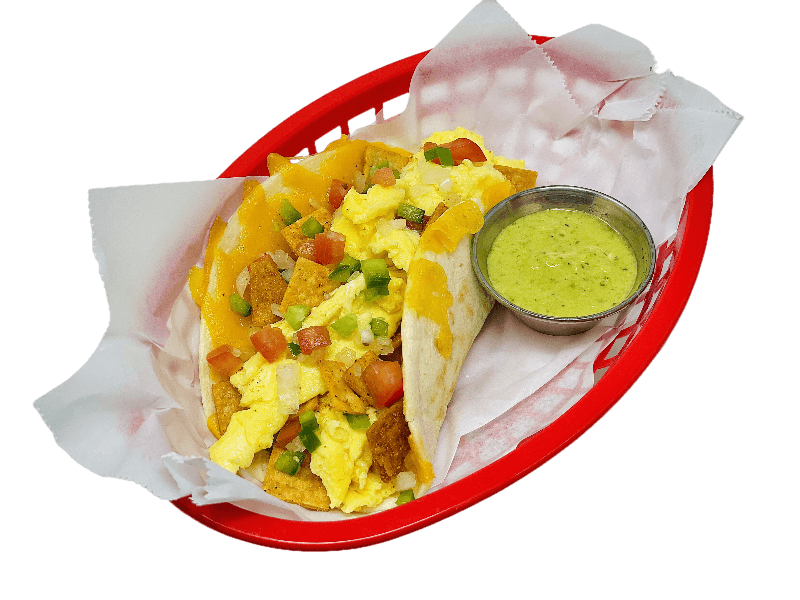 Migas, Cheese & Avocado Taco
